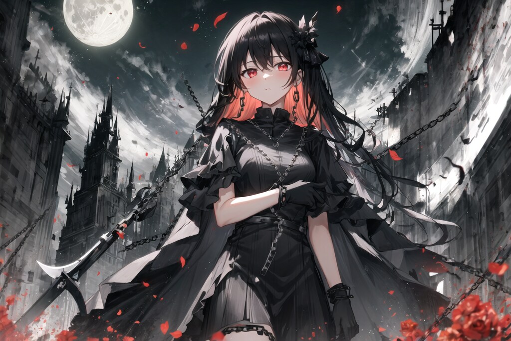 #06 コウモリと月 背景コレクション50チャレンジ