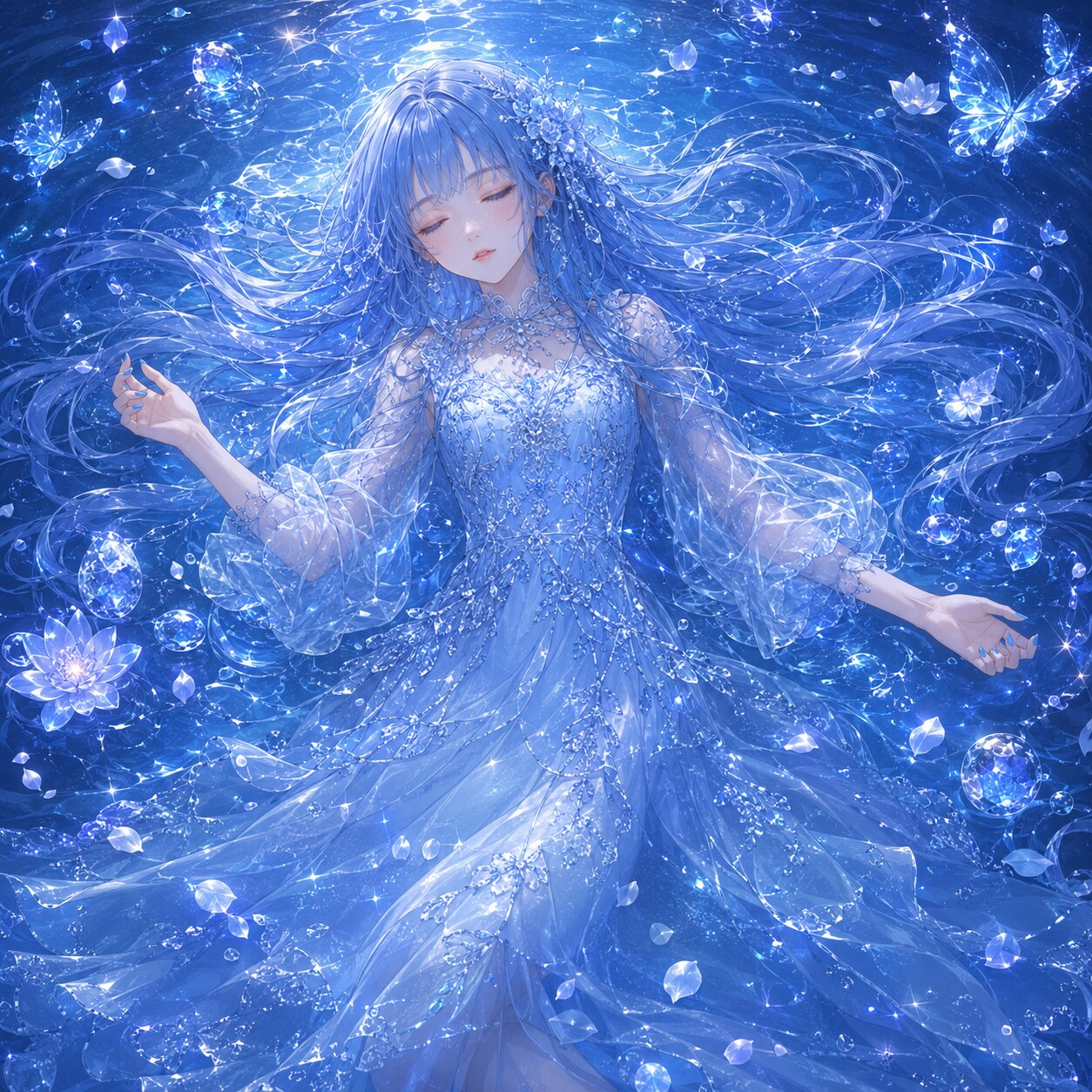 おやすみ🌙（水ちゃん） | の人気AIイラスト・グラビア