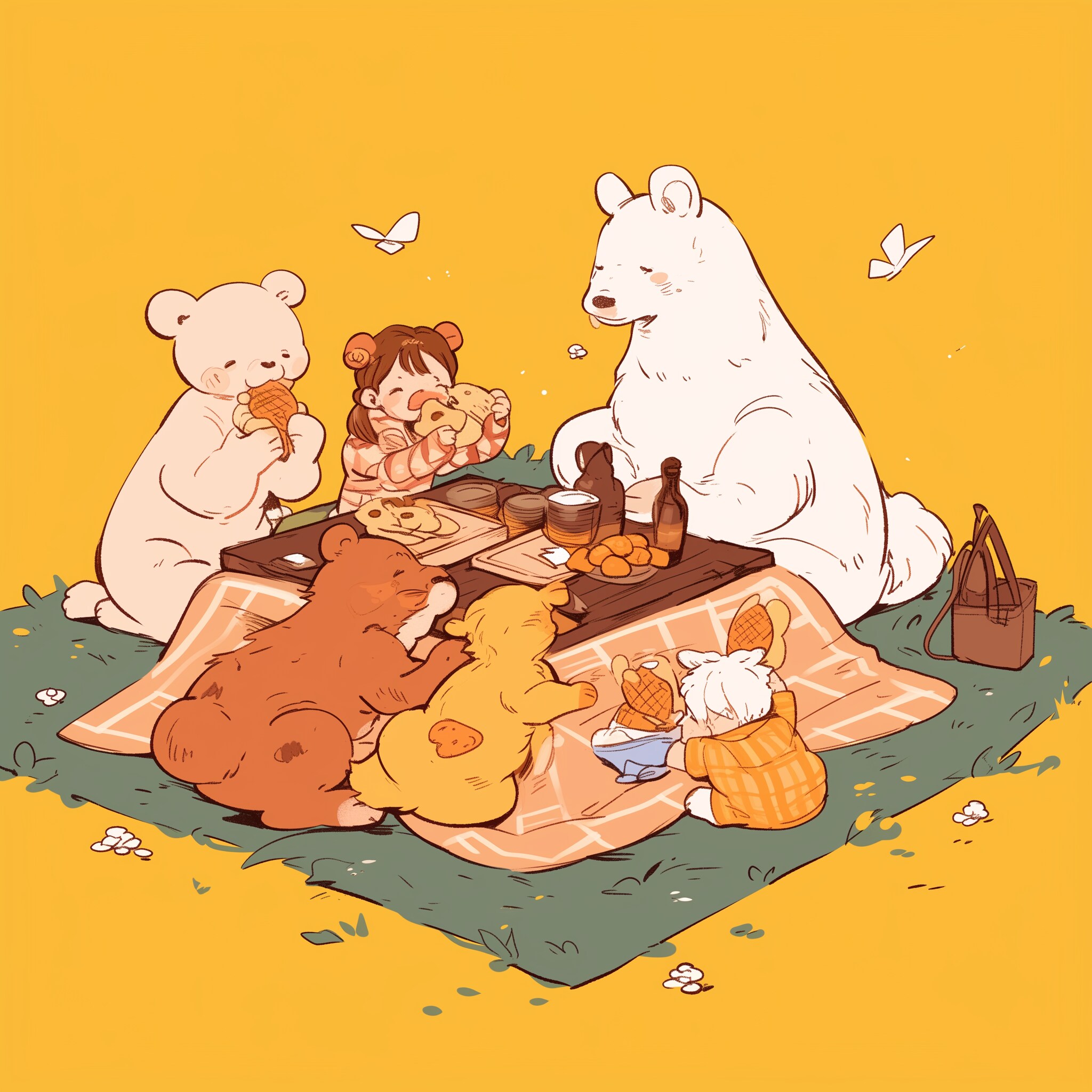 みんなでもぐもぐ、もふもふ