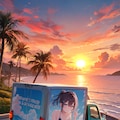 夕日の海岸を走る 7枚目