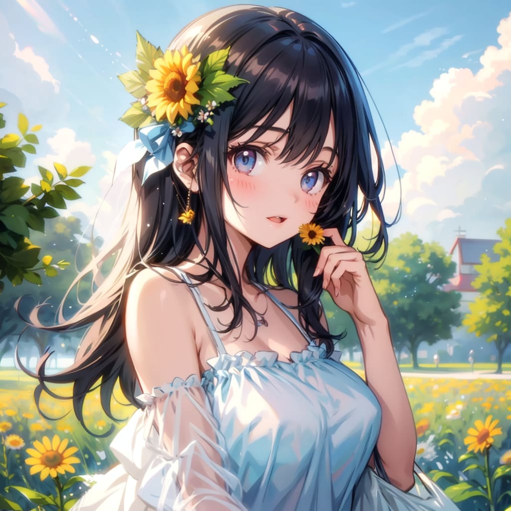花畑の少女 | の人気AIイラスト・グラビア