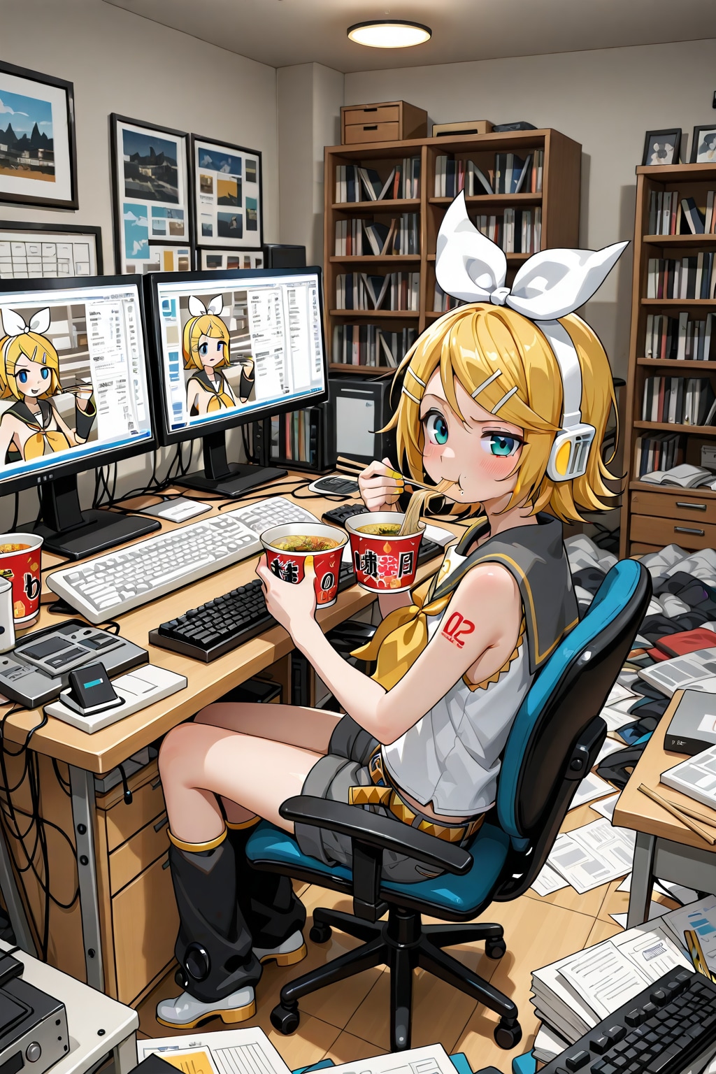鏡音リン８７ | の人気AIイラスト・グラビア