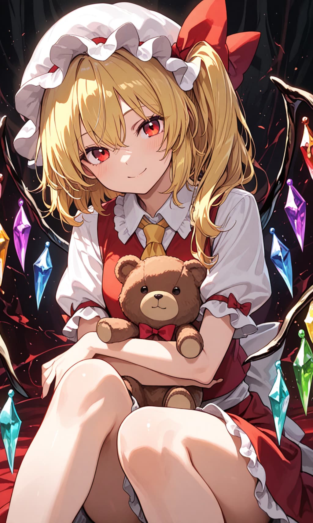 ぬいぐるみを抱いた少女