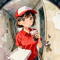 配達員の少女 3枚目