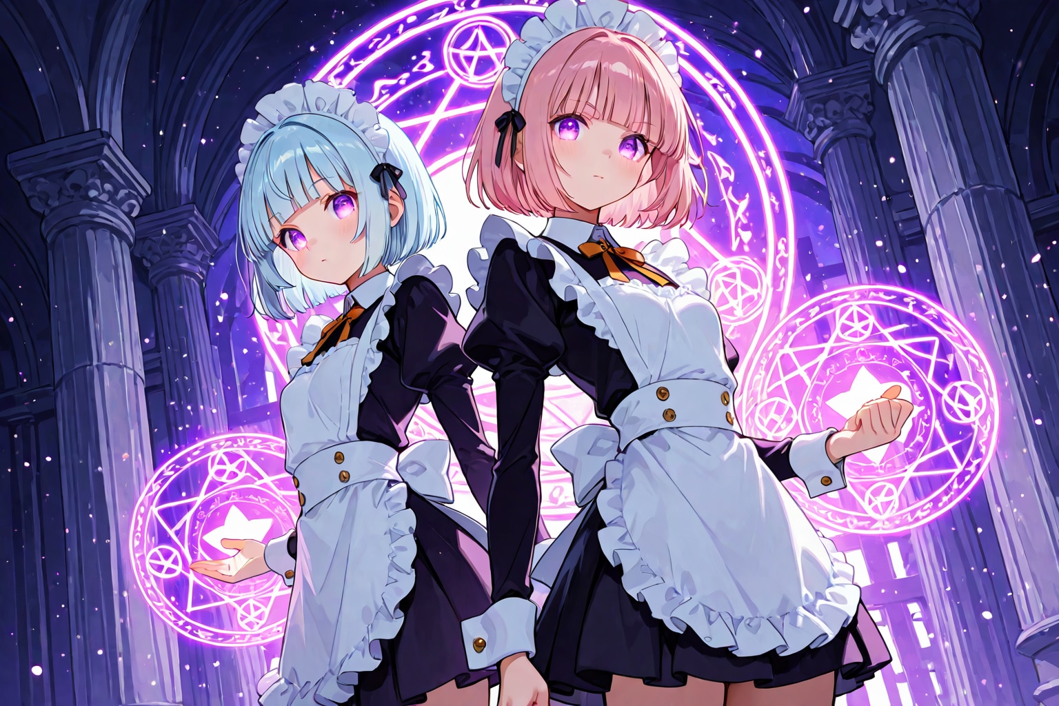 双子の魔法メイド | の人気AIイラスト・グラビア