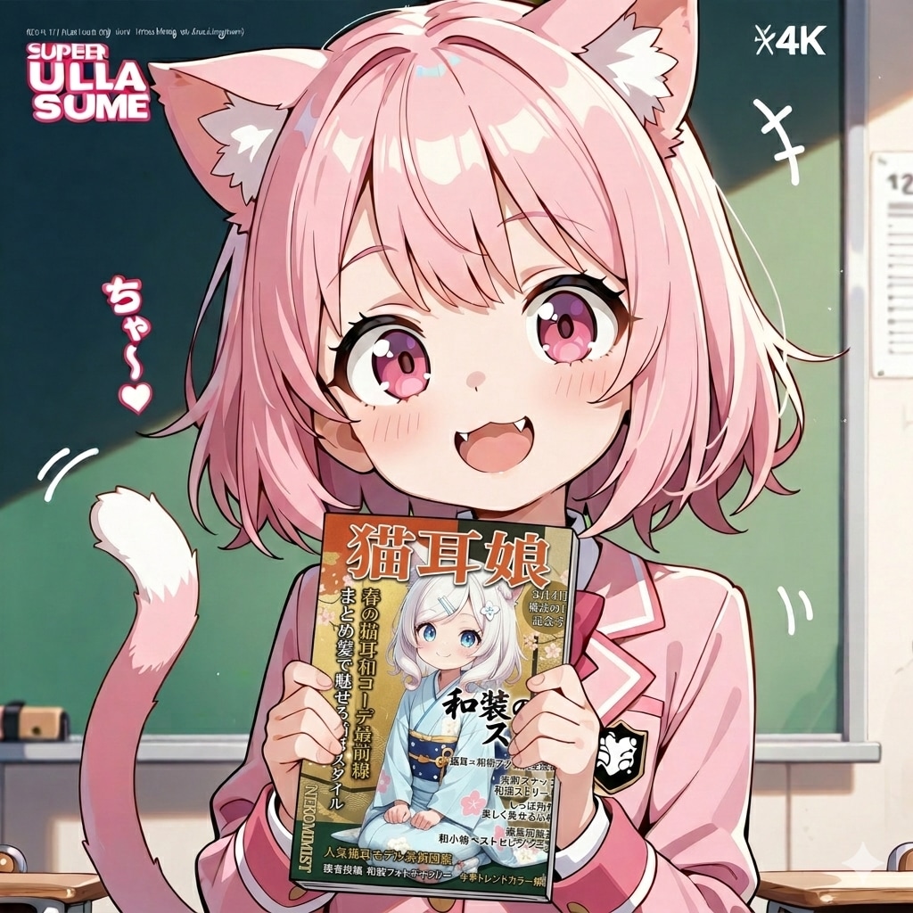 猫耳のみんにゃに、お薦めの雑誌だにゃん！！ | の人気AIイラスト・グラビア