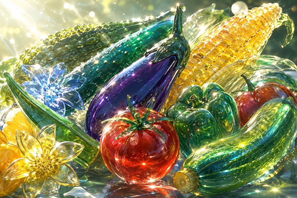 ガラス細工の夏野菜