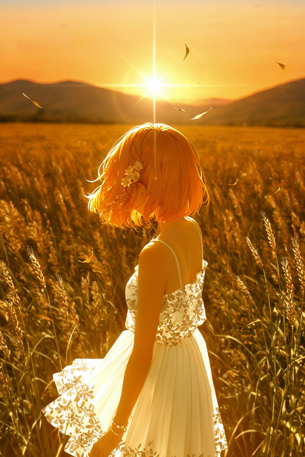 金色の麦と黄金の太陽