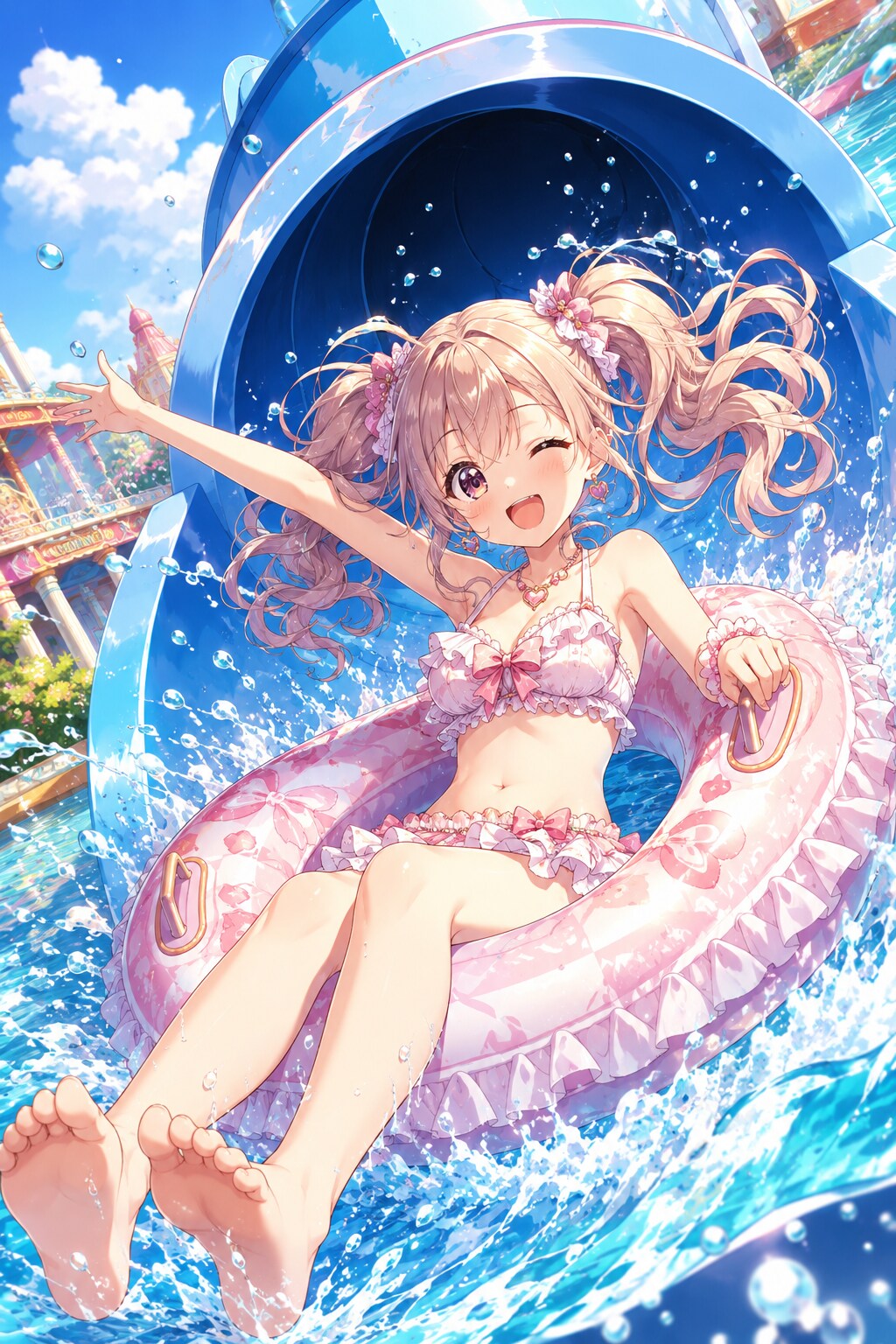 プールでエンジョイ