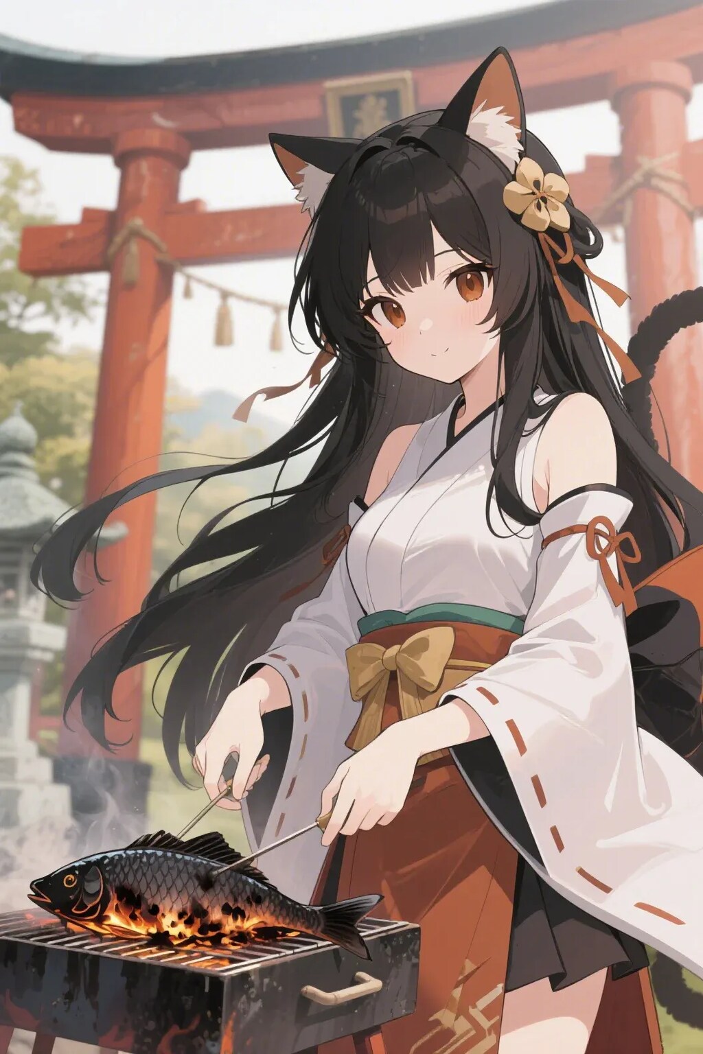 さかにゃを焼くさくらちゃん