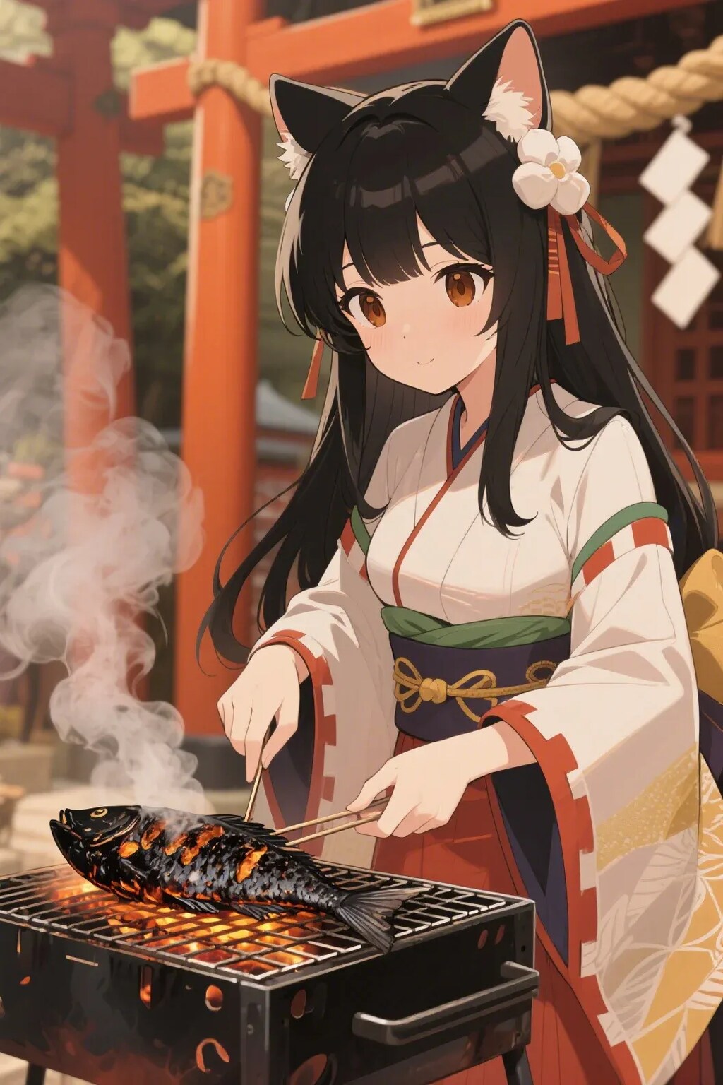 さかにゃを焼くさくらちゃん