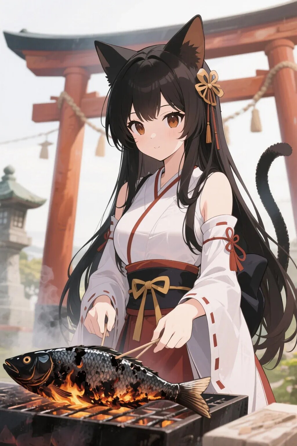 さかにゃを焼くさくらちゃん