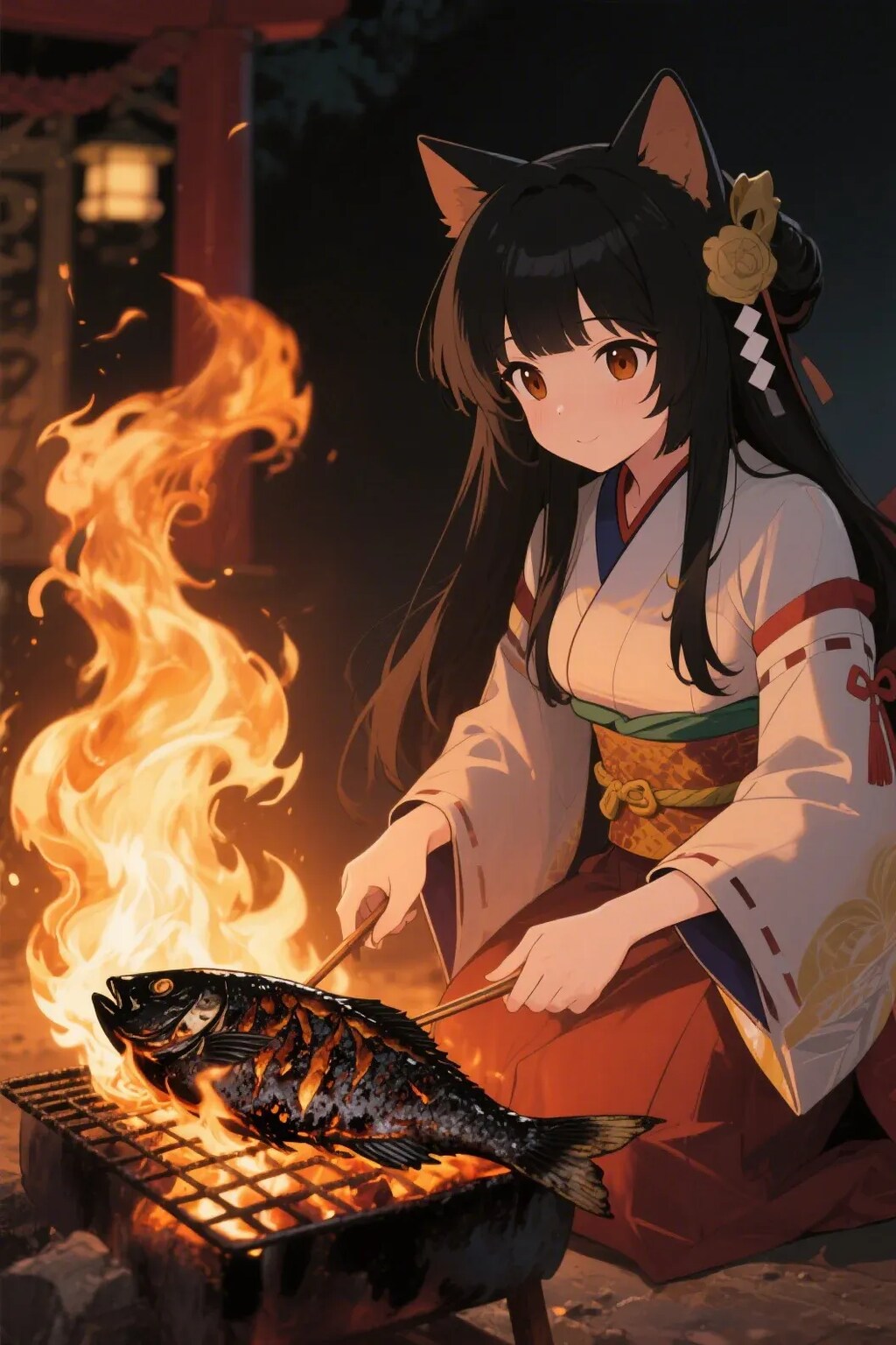 さかにゃを焼くさくらちゃん