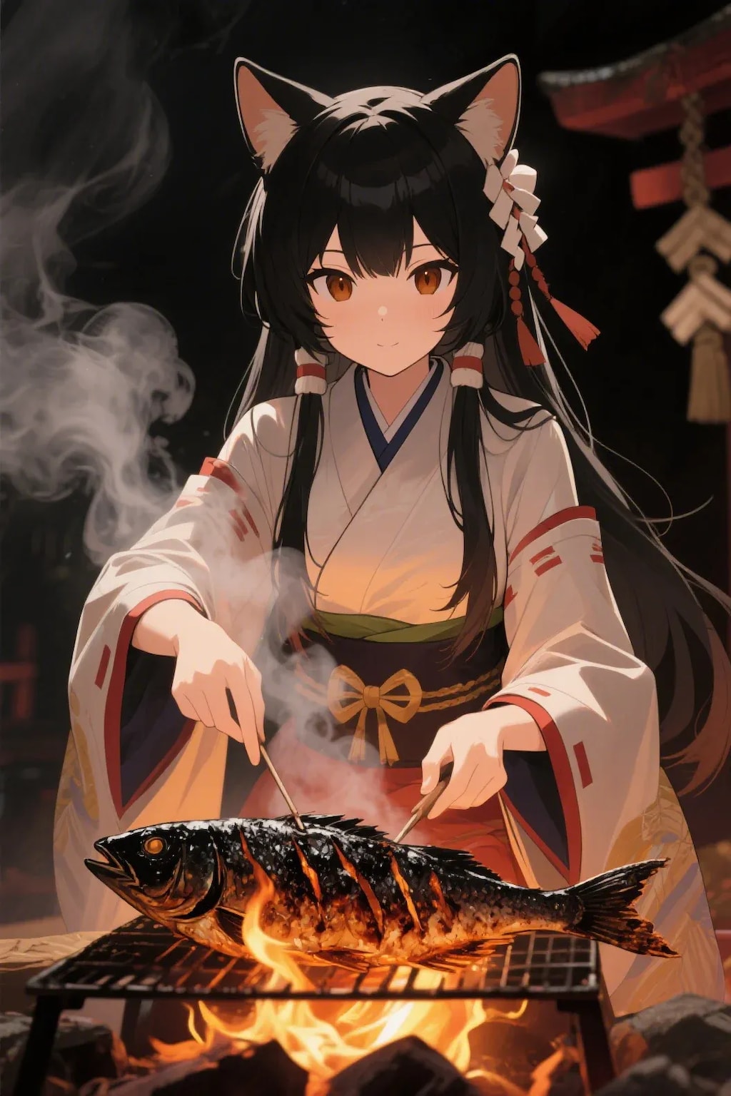 さかにゃを焼くさくらちゃん