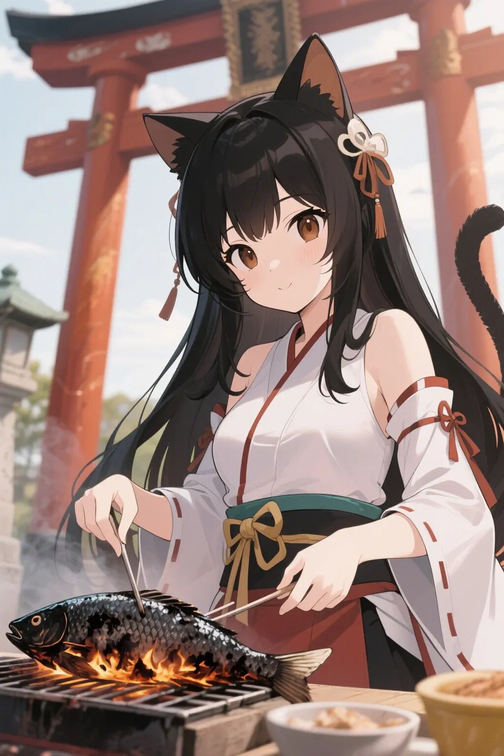 さかにゃを焼くさくらちゃん