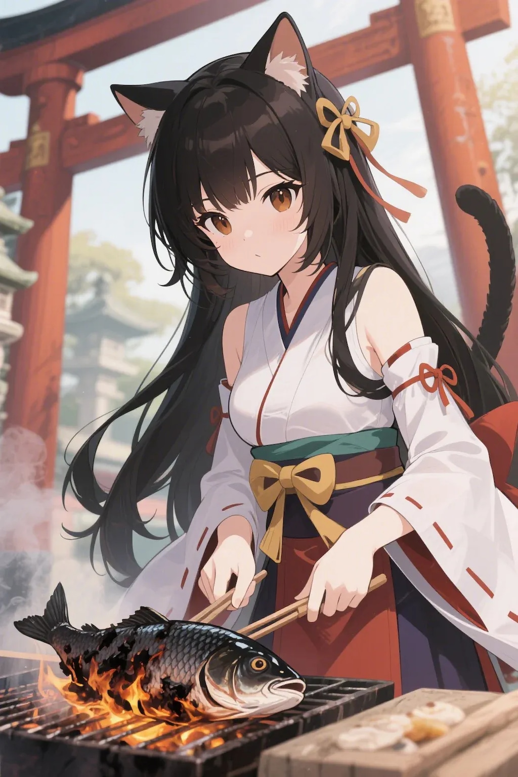 さかにゃを焼くさくらちゃん