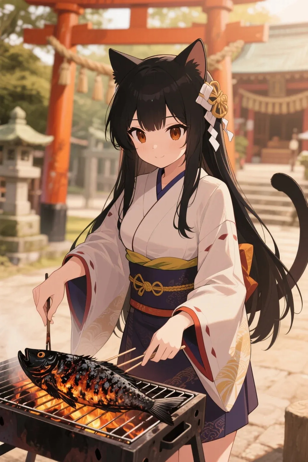 さかにゃを焼くさくらちゃん