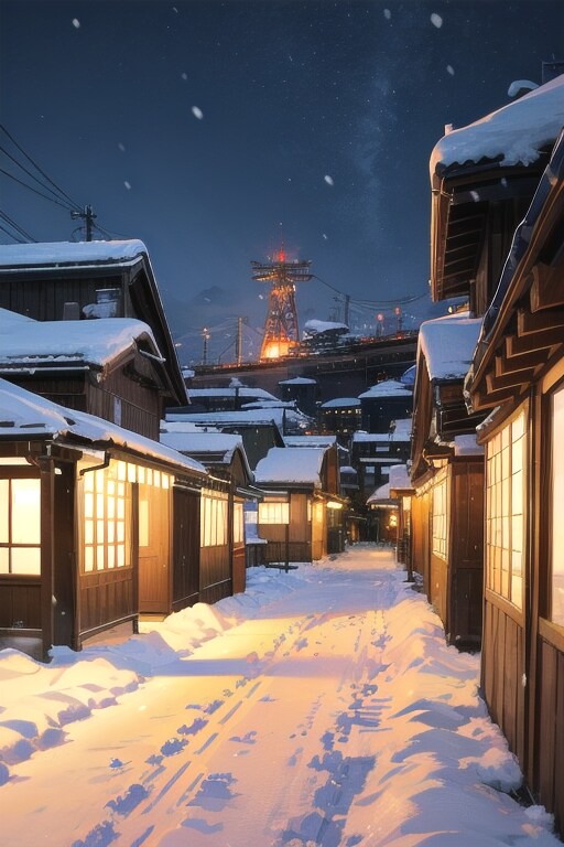 横浜港雪景色