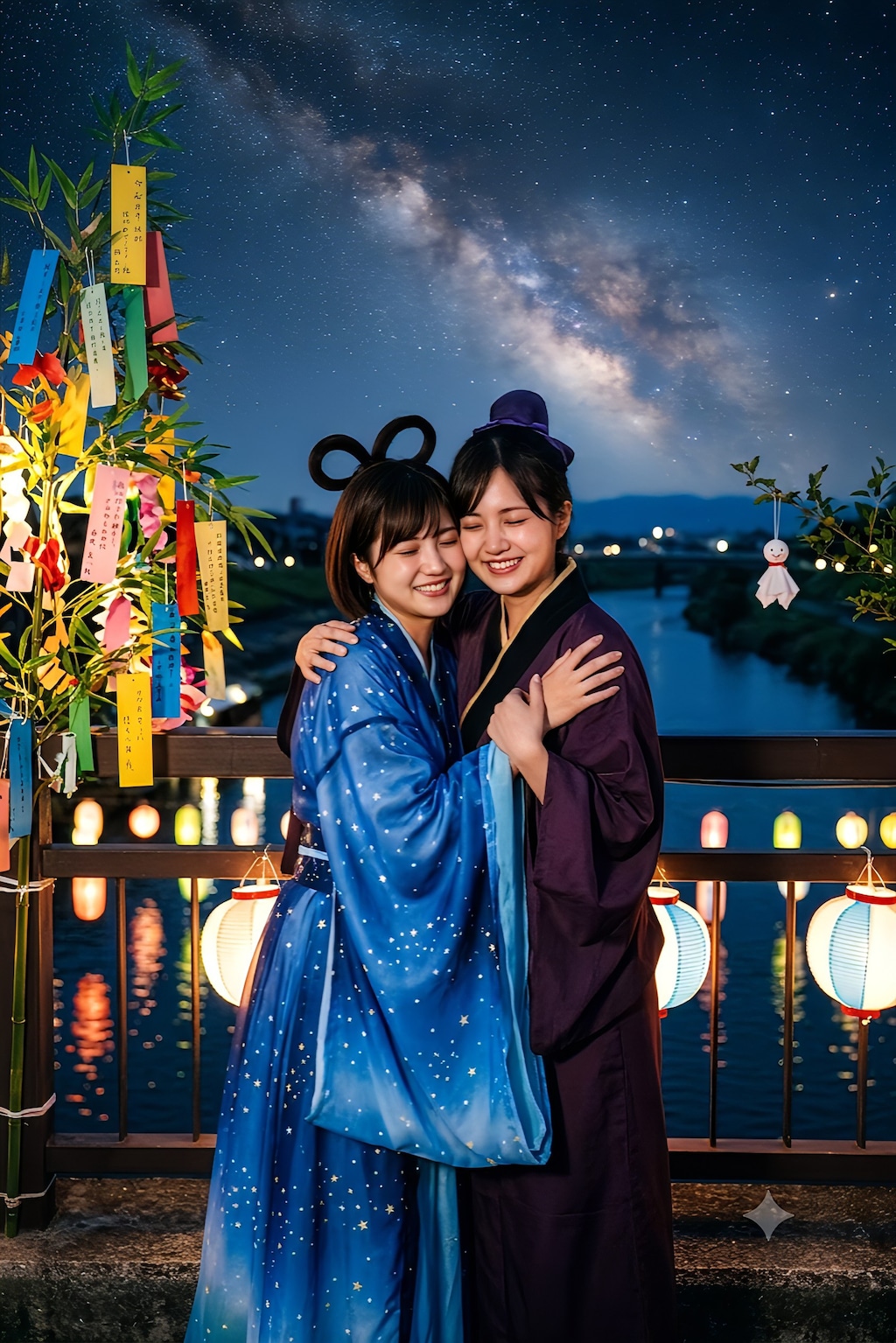 明日は七夕「久しぶり🥰」「浮気して無いよね？🤨」「も・勿論だよ😅」