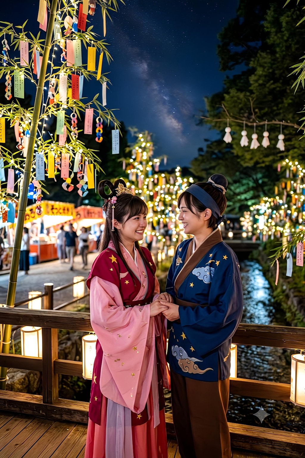 明日は七夕「久しぶり🥰」「浮気して無いよね？🤨」「も・勿論だよ😅」