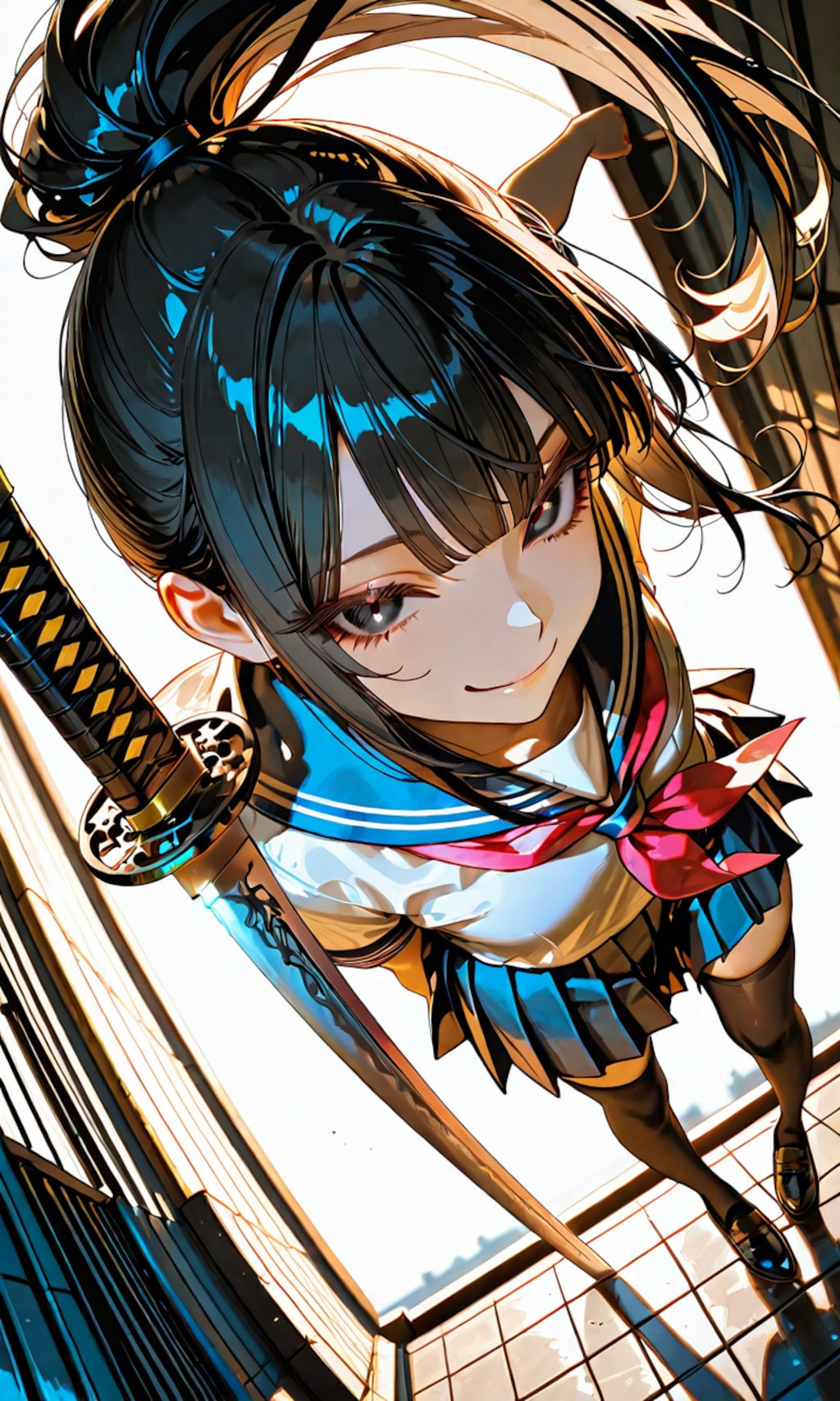 夕暮れ時の少女