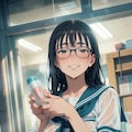 濡れた眼鏡っ子 2枚目