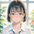 濡れた眼鏡っ子 3枚目