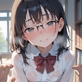 濡れた眼鏡っ子 4枚目