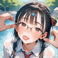 濡れた眼鏡っ子 5枚目