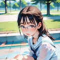濡れた眼鏡っ子 8枚目
