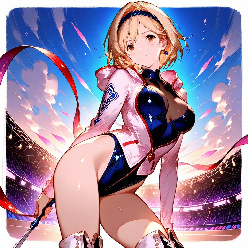 金髪ショート新体操のジータちゃんと千束ちゃん