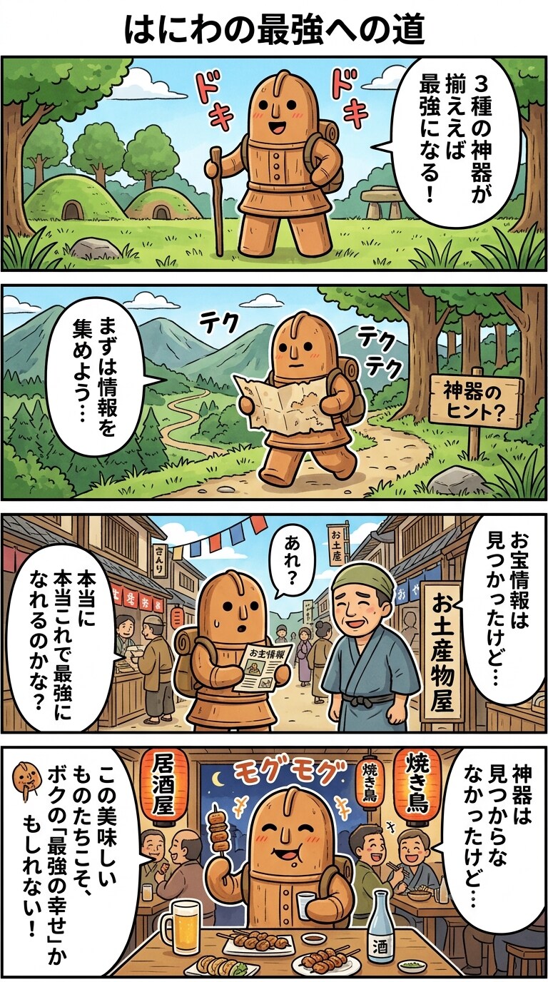 三種の神器を探すハニワ
