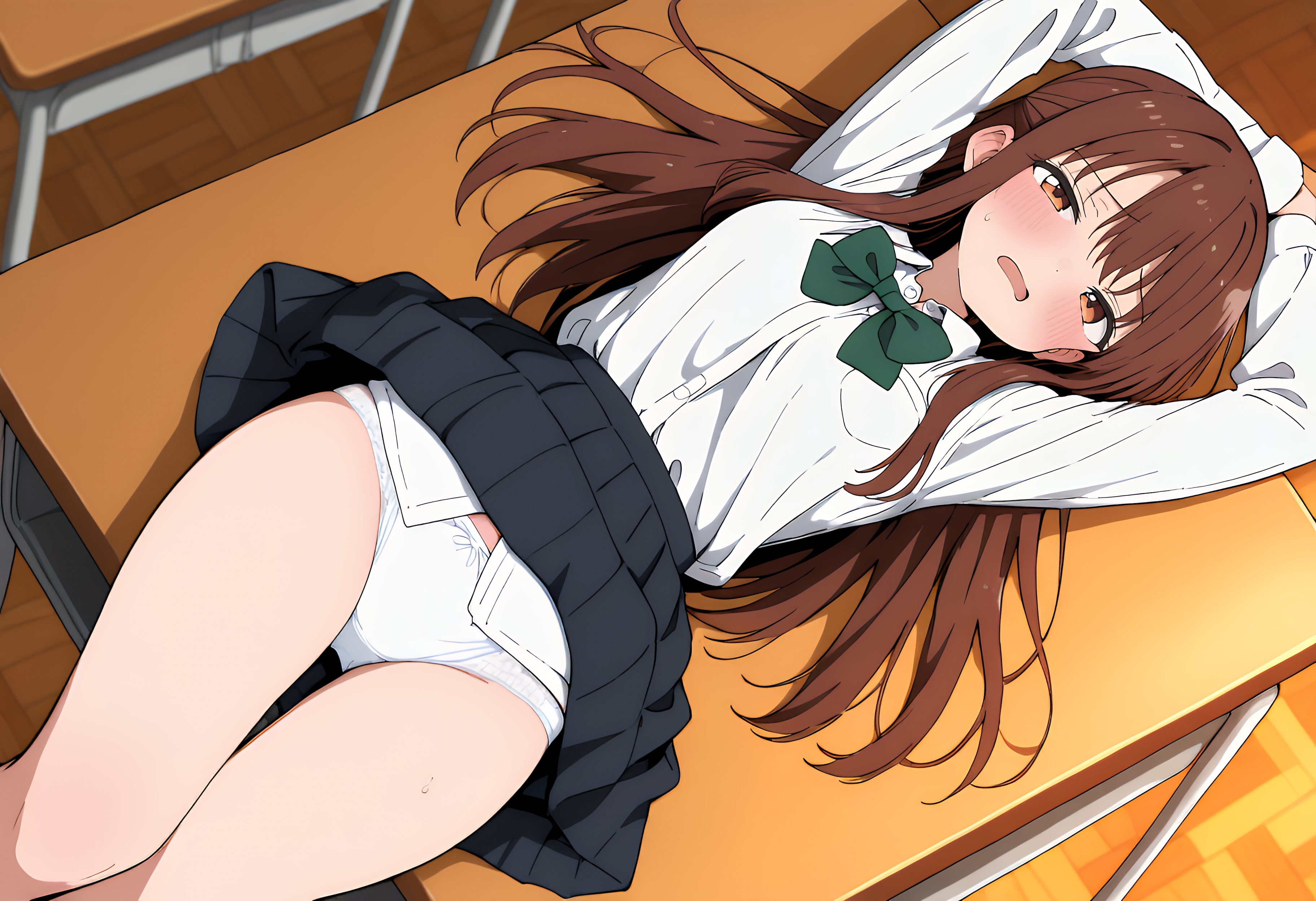 教室で