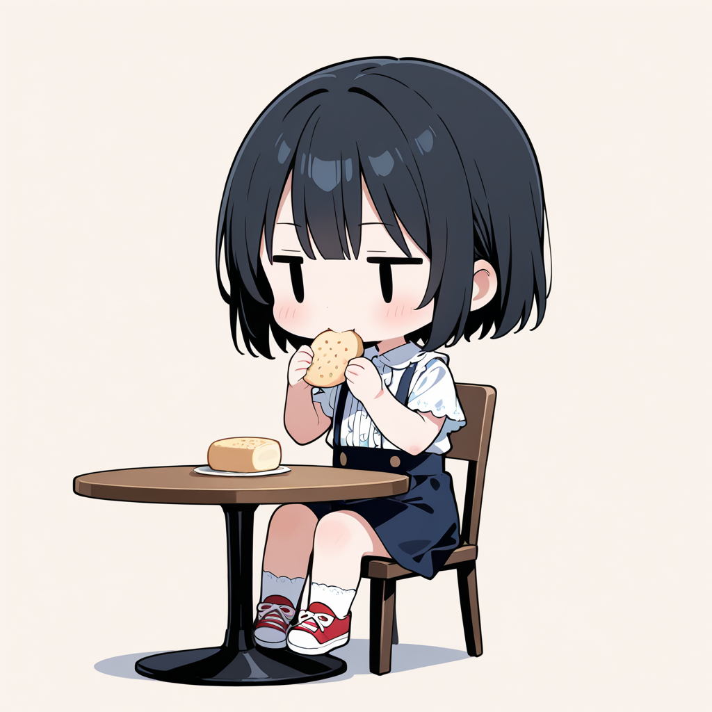 せんべいを食べる