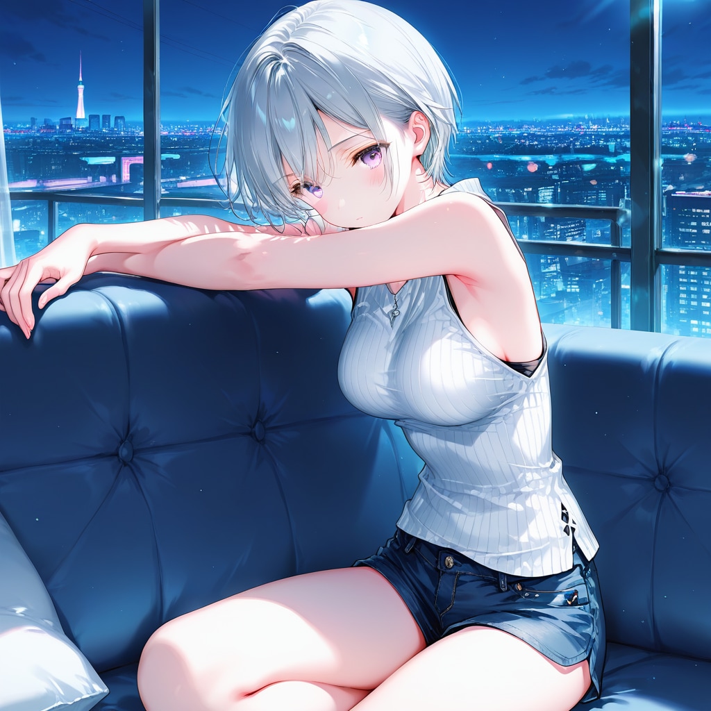 夜景の見えるビルの一室にて