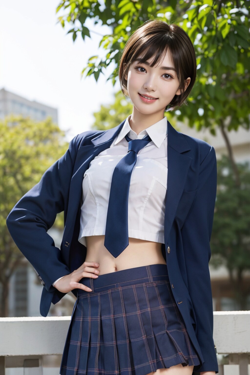 おへそがチラり