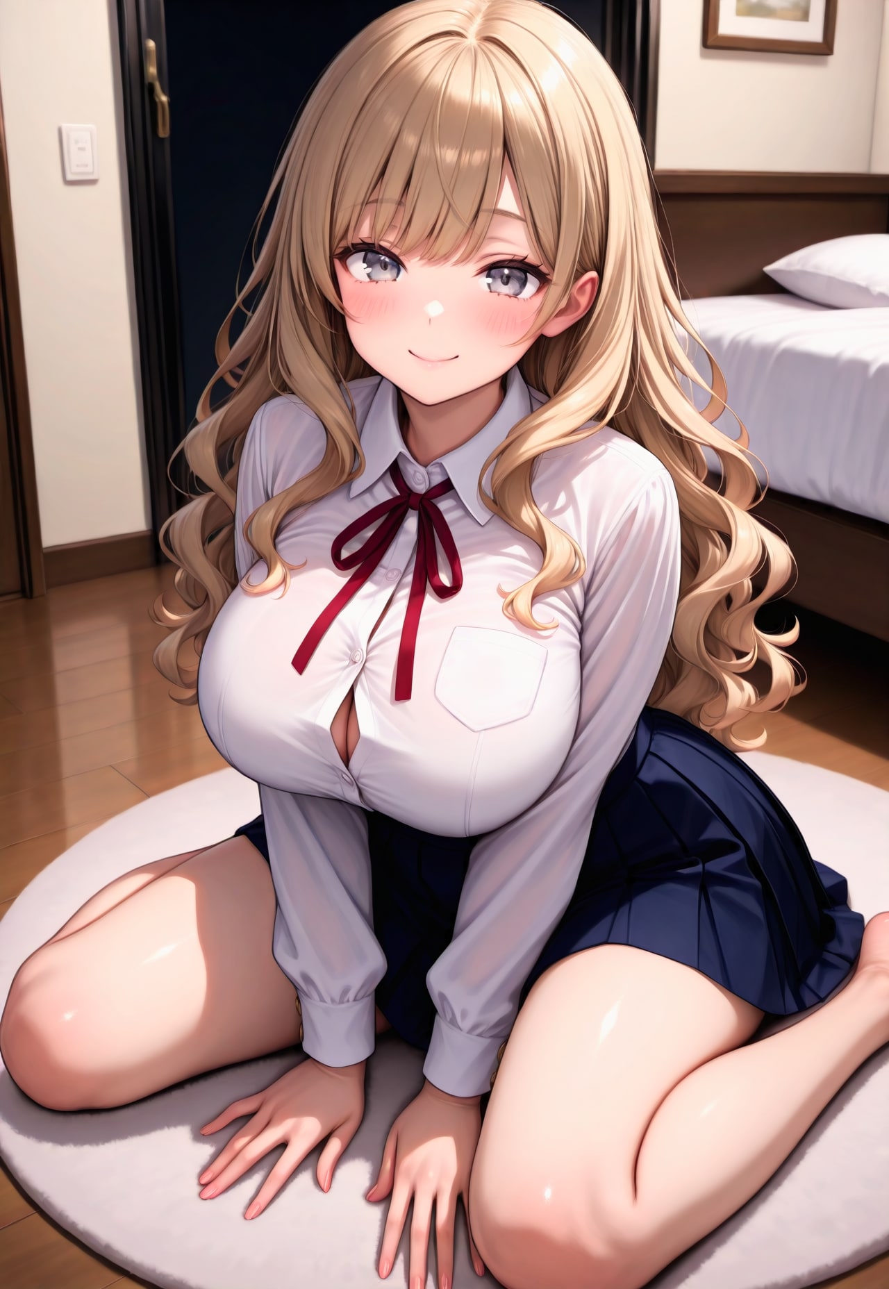 1059（赤いリボンの制服） | の人気AIイラスト・グラビア