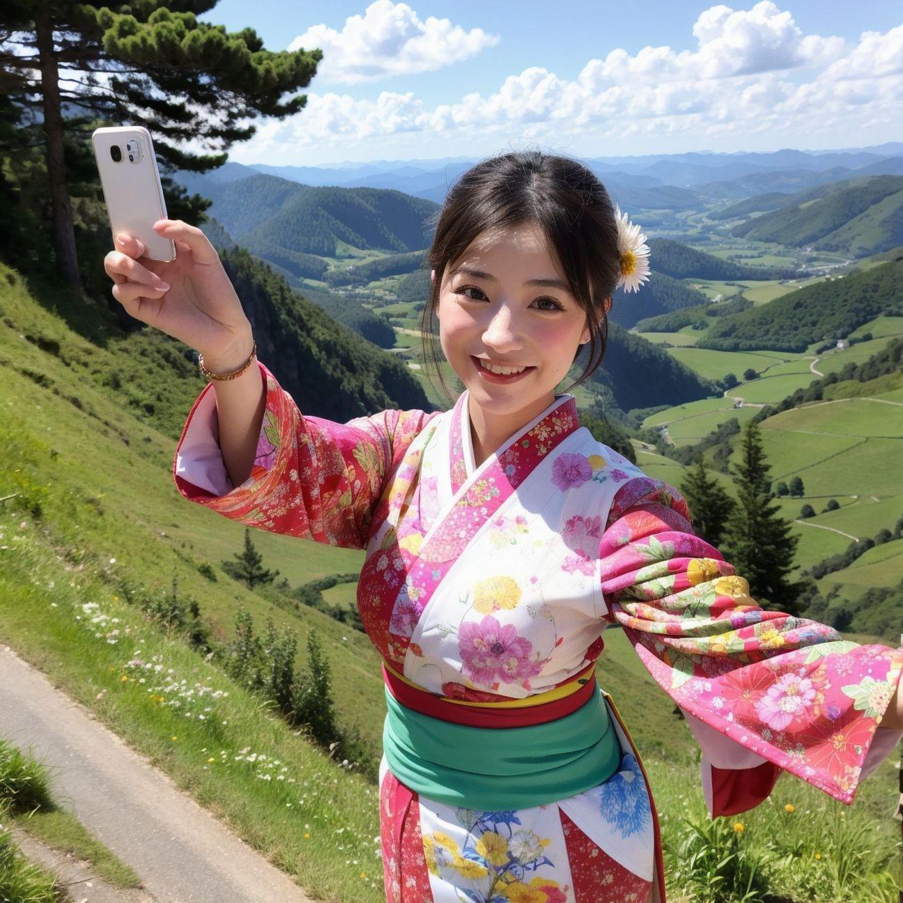 着物美女と田舎デート | の人気AIイラスト・グラビア