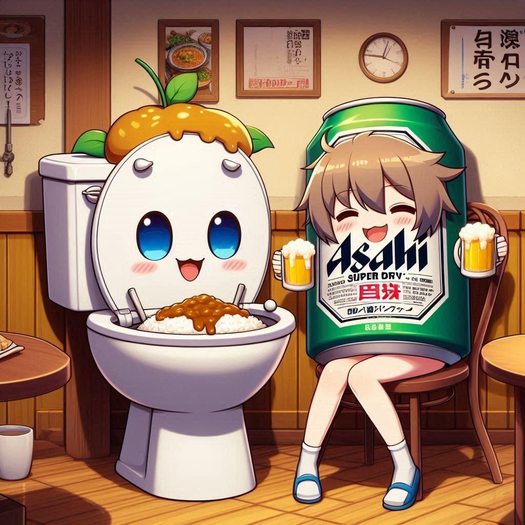 トイレとお酒を飲むビール缶
