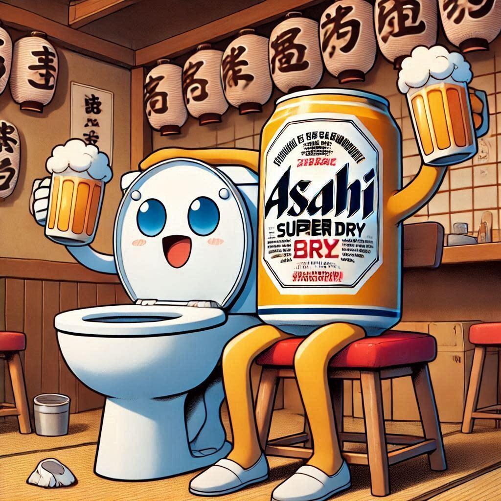 トイレとお酒を飲むビール缶