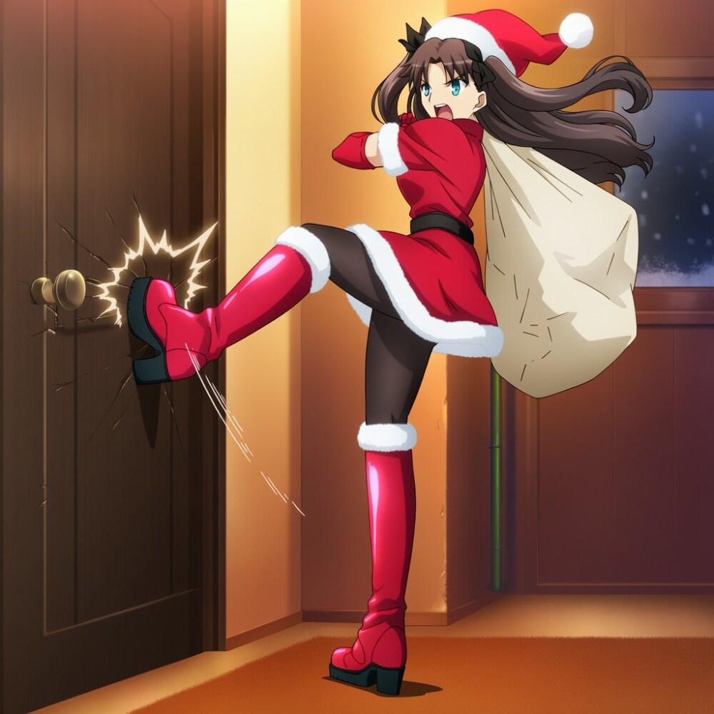 クリスマスブーツコスプレサンタ人妻