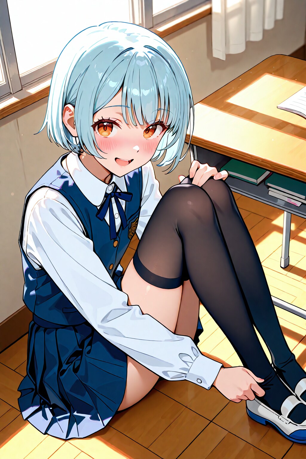 机の下に入れない ＃高身長女子