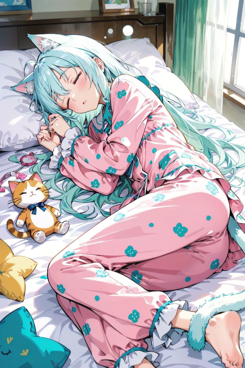 朝の日差しも心地よし🐱💤 | の人気AIイラスト・グラビア