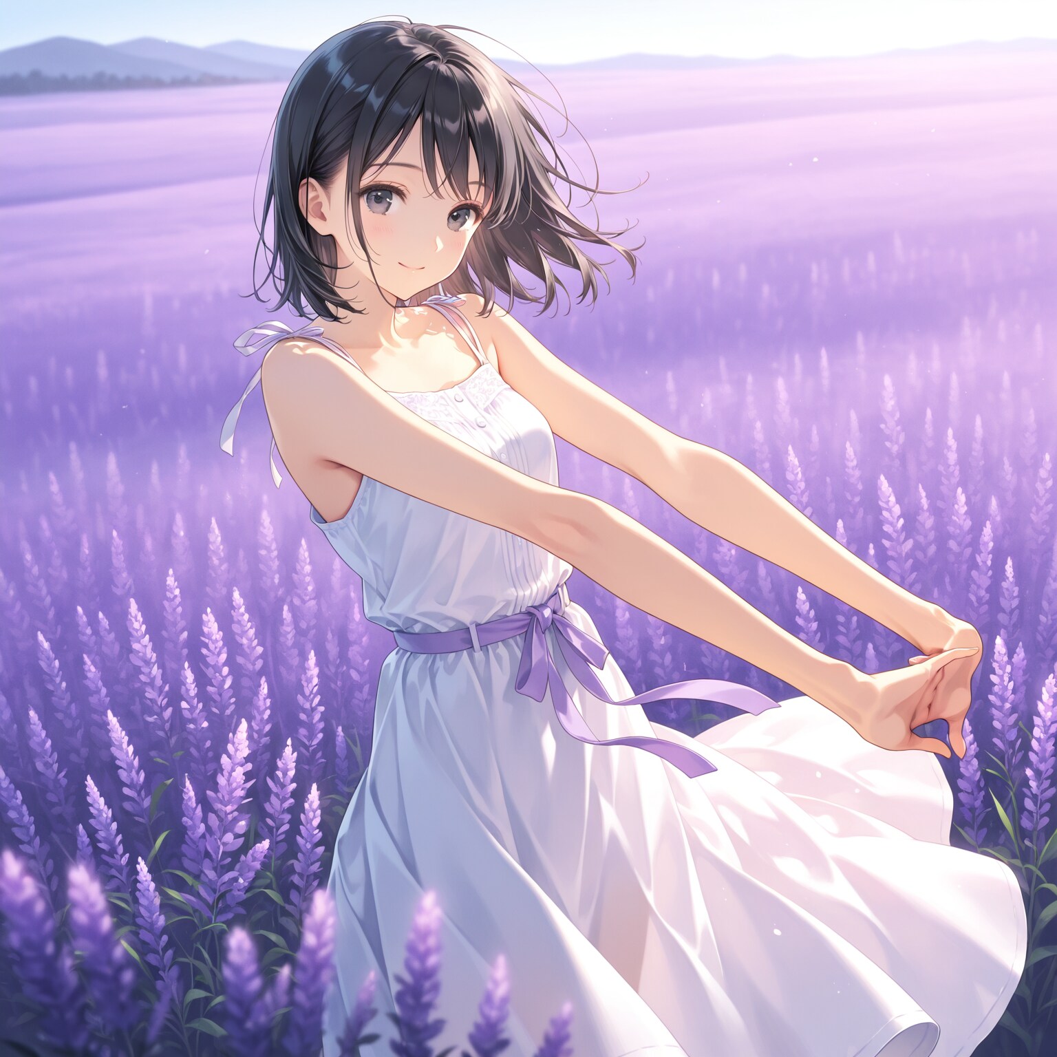ラベンダー畑の少女