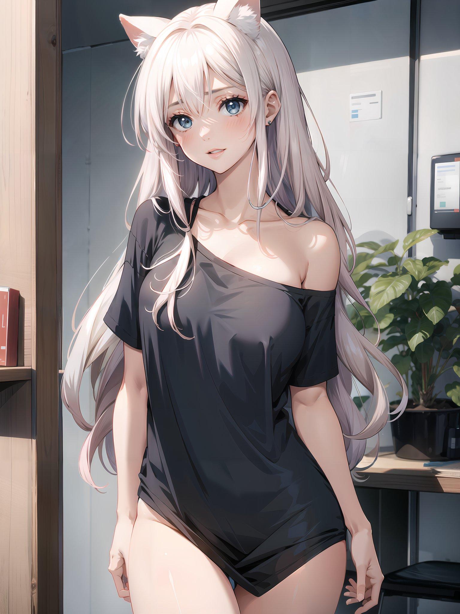 着崩しTシャツ（神宮雪音）