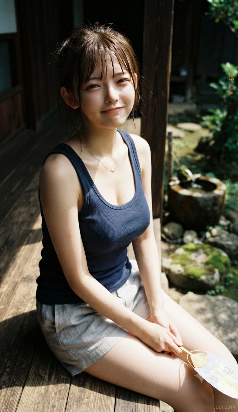 縁側で2