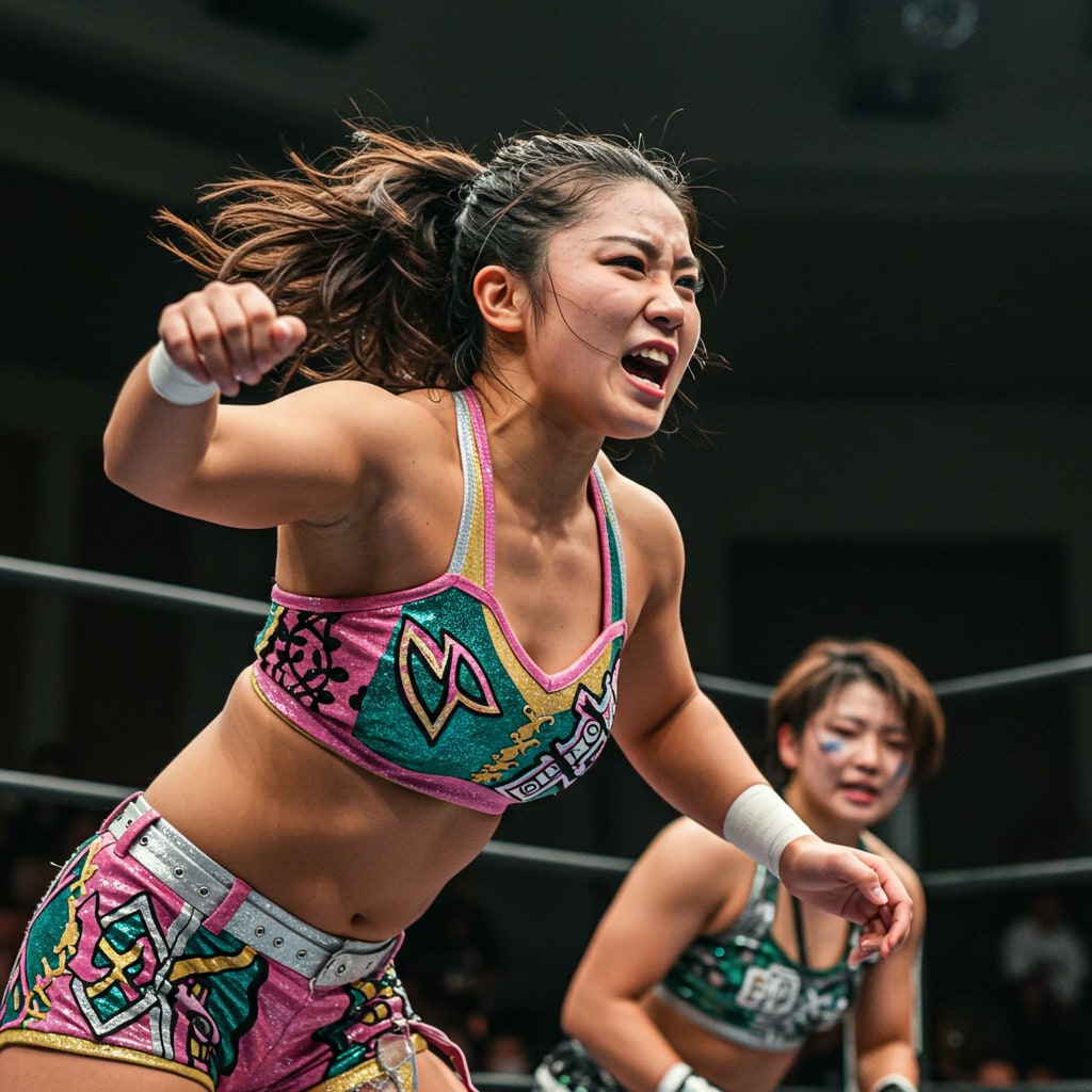 深夜のプロレス技習作　飛び込み編