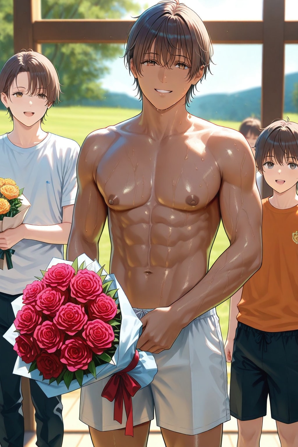 Giving a Carnation Bouquet