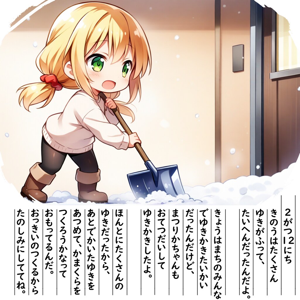 【絵日記】みんなでゆきかき