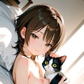 少女と猫 2枚目